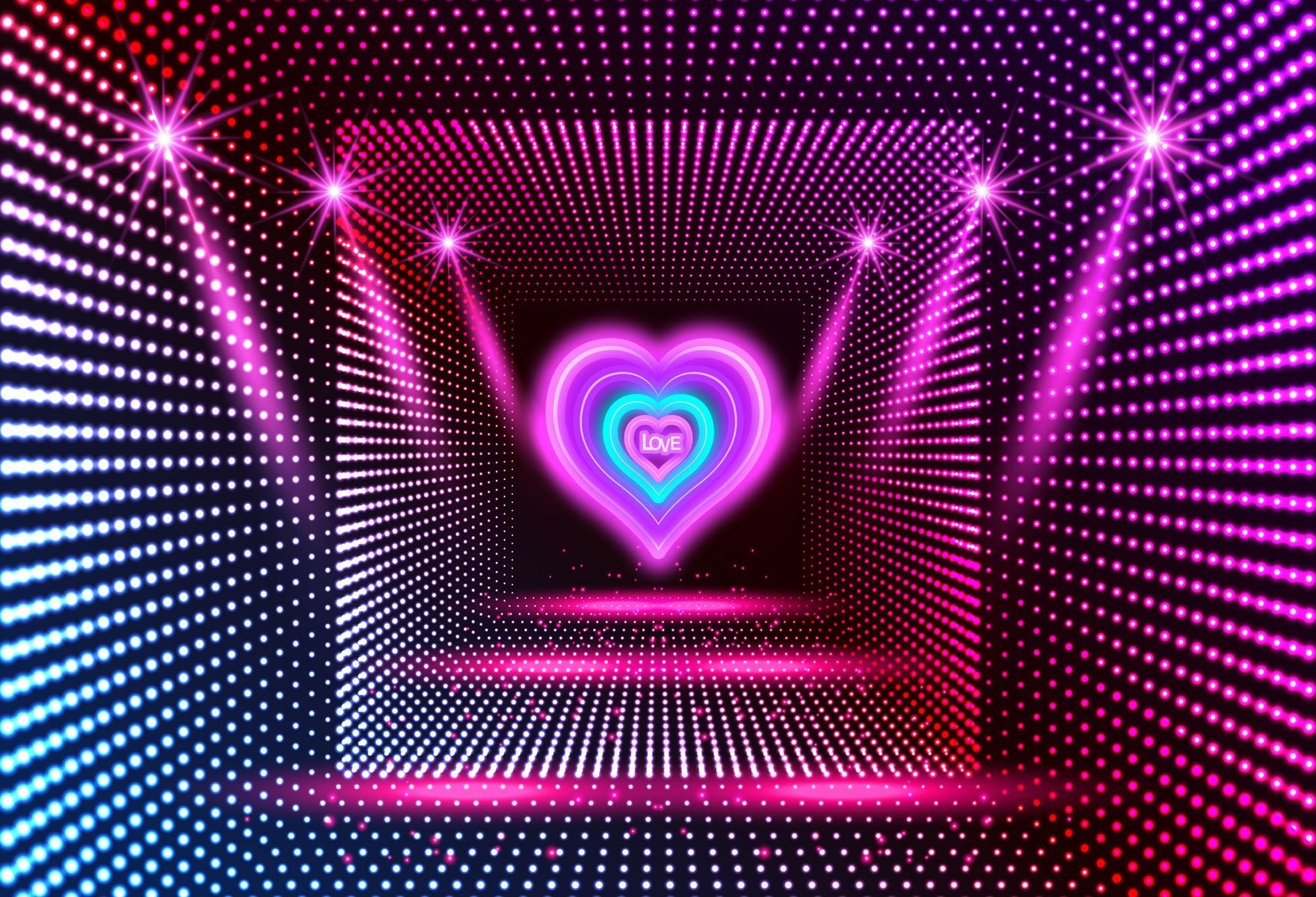 Kate Romantisches Herz Rosa Blink Valentinestag Hintergrund