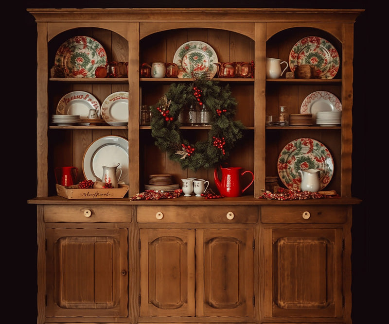 Kate Weihnachtsküche Vintage Schrank Hintergrund für Fotografie