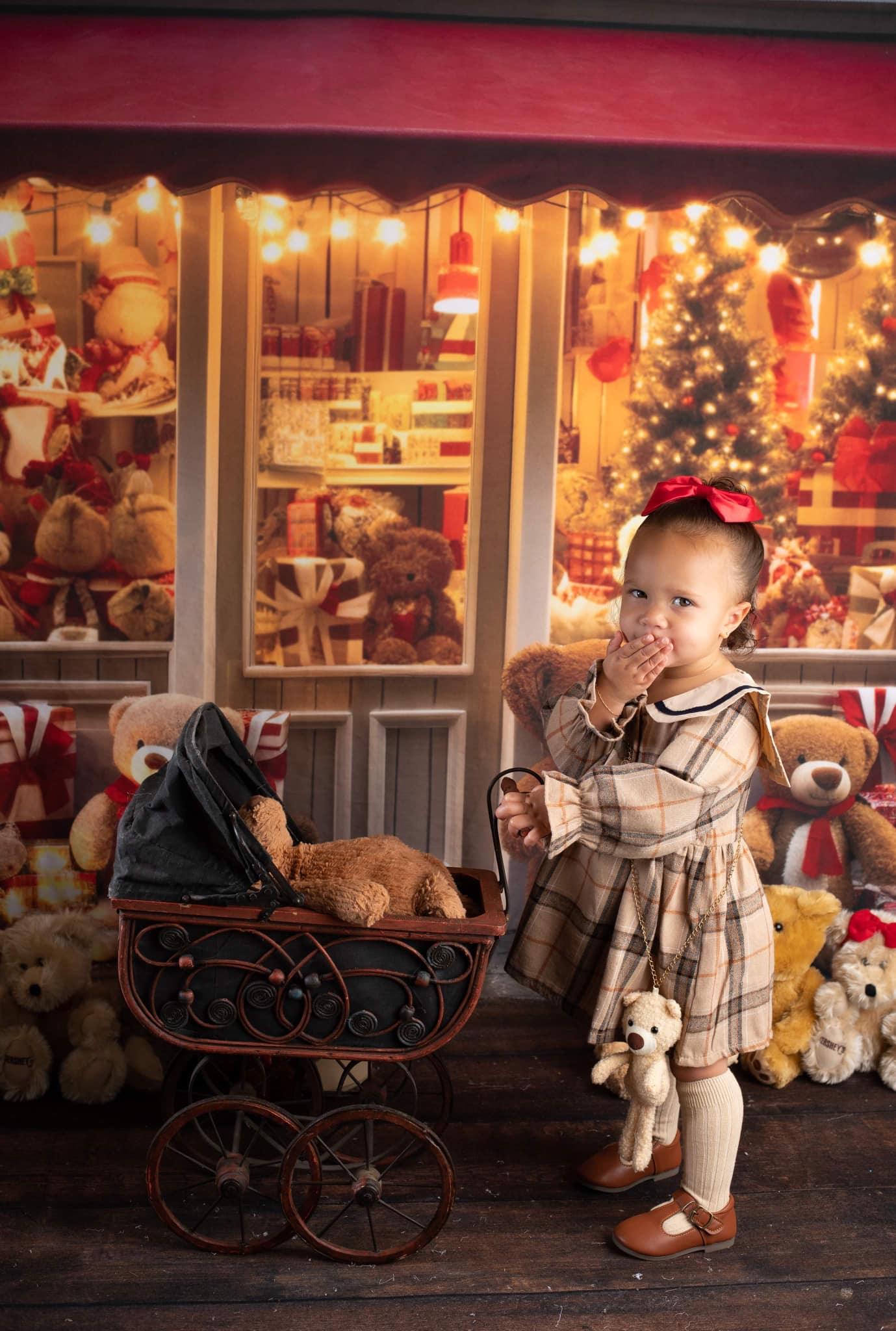 Kate Weihnachten Teddybär Store Hintergrund von Chain Photography