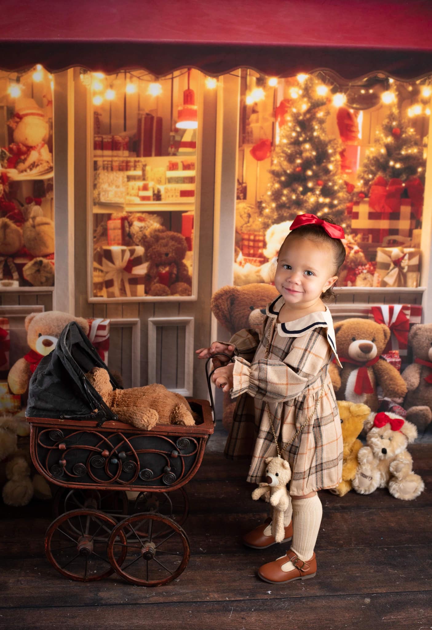 Kate Weihnachten Teddybär Store Hintergrund von Chain Photography