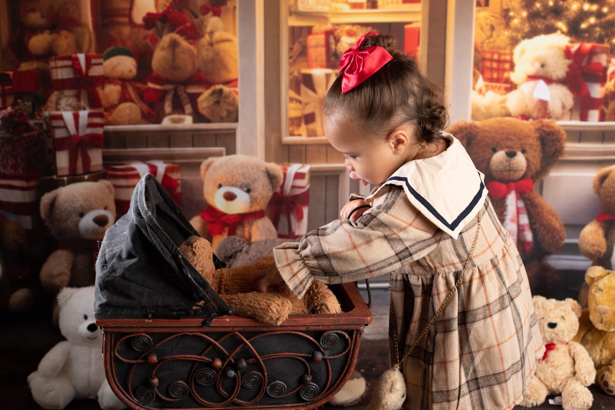 Kate Weihnachten Teddybär Store Hintergrund von Chain Photography