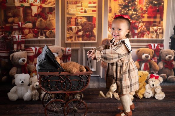 Kate Weihnachten Teddybär Store Hintergrund von Chain Photography