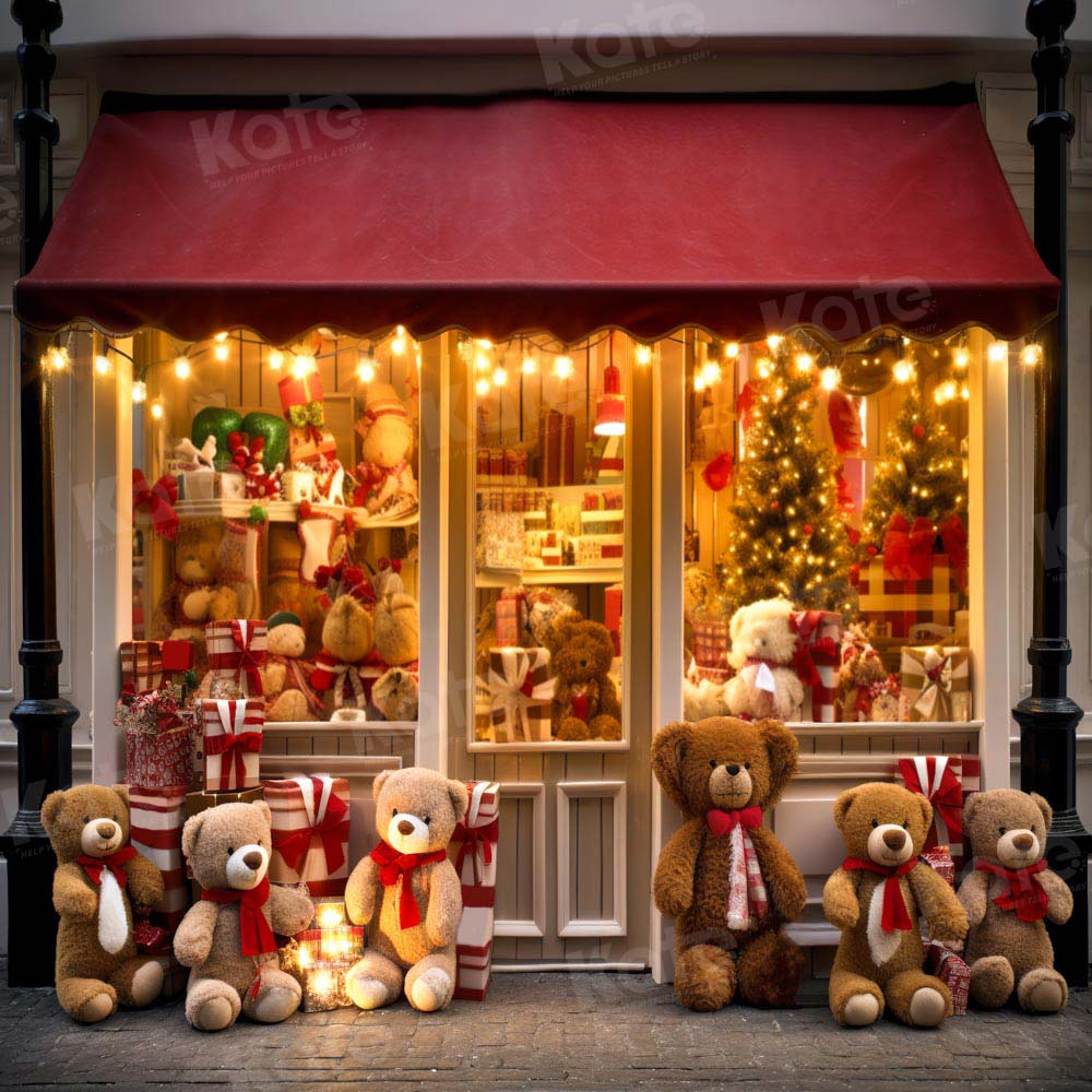 Kate Weihnachten Teddybär Store Hintergrund von Chain Photography