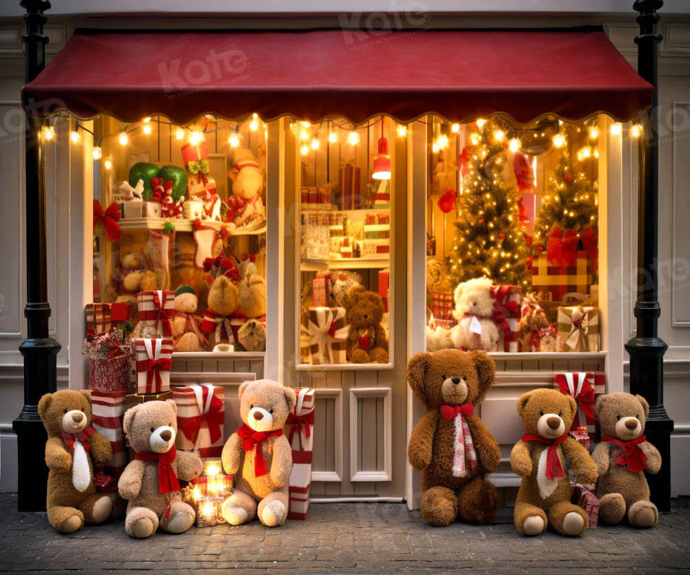 Kate Weihnachten Teddybär Store Hintergrund von Chain Photography