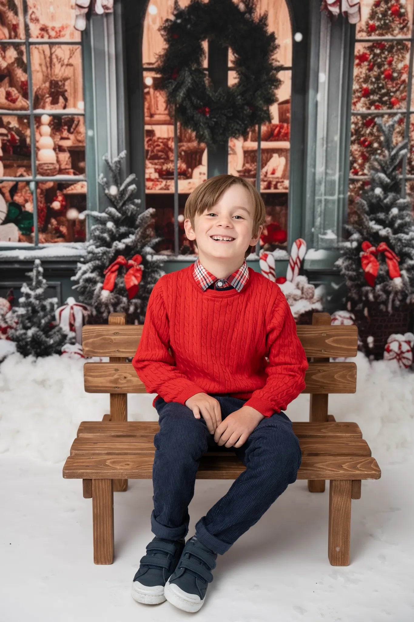 Kate Weihnachtsgeschenkladen im Schnee Fleece Hintergrund