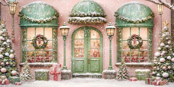 Kate Weihnachten Rosa Haus Schnee Geschenk Straße Hintergrund entworfen von Emetselch