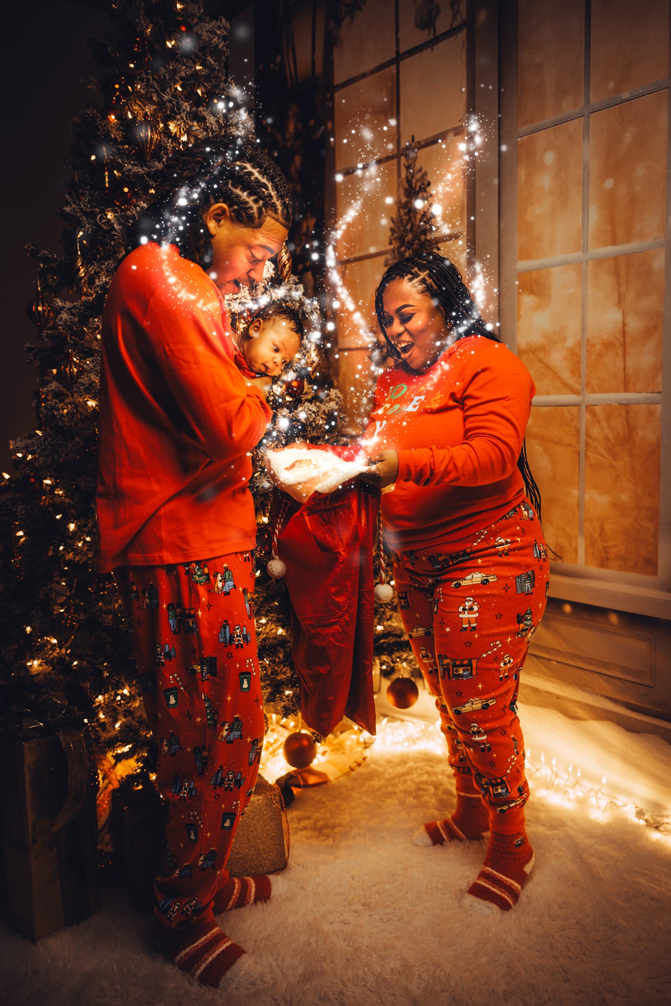 Kate Weihnachten Outdoor Weiß Fenster Schnee Hintergrund von Chain Photography