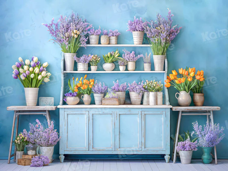 Kate Frühling Blumen Blau Zimmer Hintergrund von Emetselch