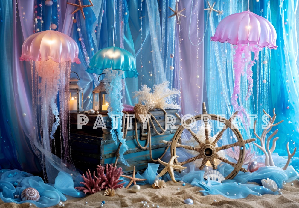 Kate Sommer Unterwasser Meerjungfrauenreich Hintergrund Entworfen von Patty Robert