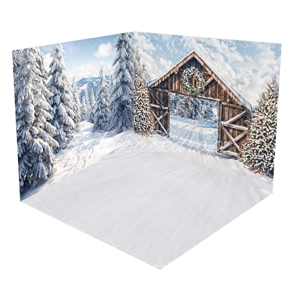 Kate Winter Outdoor Weiß Wald Schneeland Zimmer Set