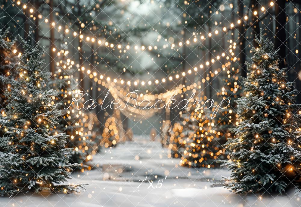 Kate Winter Weihnachten Outdoor Wald Weiße Schneelandschaft Hintergrund entworfen von Emetselch