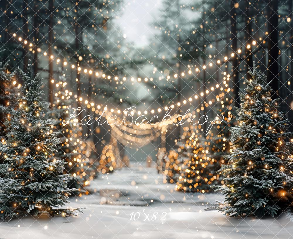 Kate Winter Weihnachten Outdoor Wald Weiße Schneelandschaft Hintergrund entworfen von Emetselch