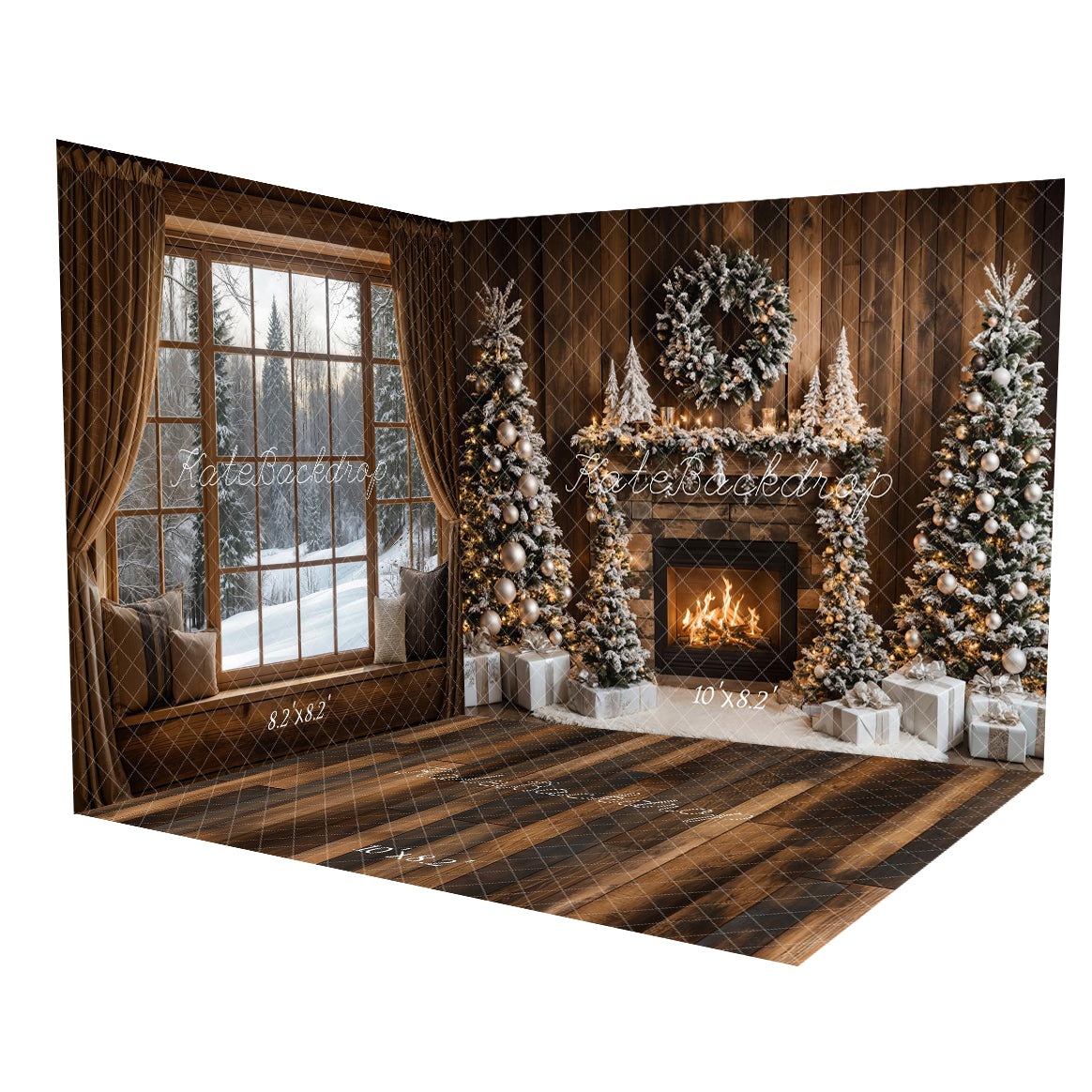 Kate Winter Weihnachtsbaum Blockhaus Kamin Zimmer Set