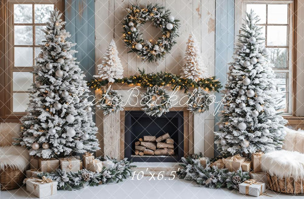 Kate Weihnachten - Baum Kamin Schnee Hintergrund Entworfen von Emetselch