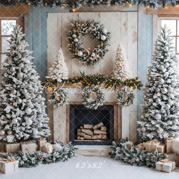 Kate Weihnachten - Baum Kamin Schnee Hintergrund Entworfen von Emetselch