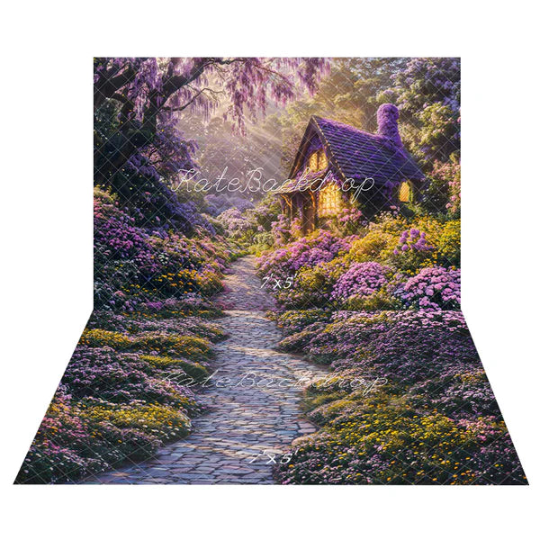 Kate Dreamy Fairy Cottage Wald Hintergrund+Blumenweg Gartenboden Hintergrund