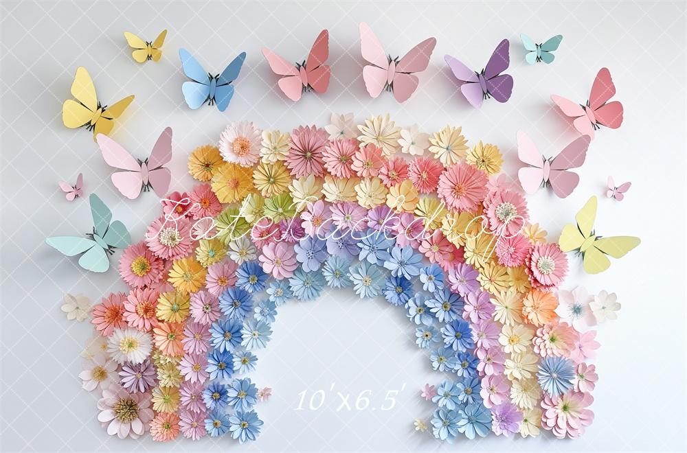 Kate Cake Smash Papier Regenbogen Schmetterling Hintergrund entworfen von Kerry Anderson