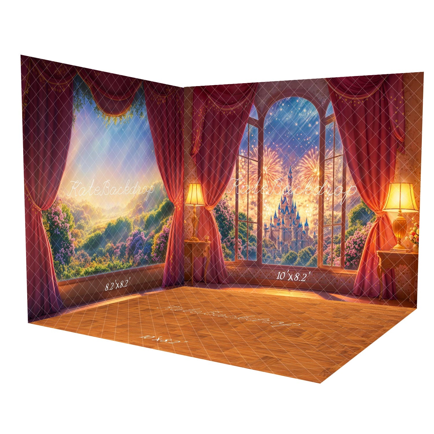 Kate Fantasy Castle Fensterfeuerwerk Zimmer Set(8ftx8ft&10ftx8ft&8ftx10ft)