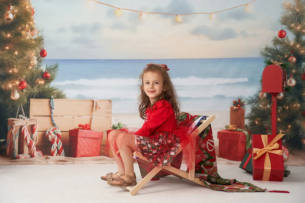 Kate Weihnachten Strand Meer Hintergrund von Chain Photography