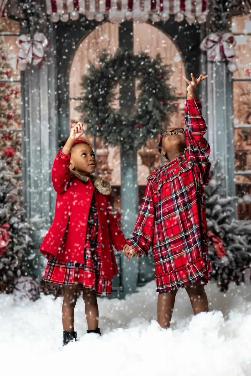 Kate Weihnachtsgeschenkladen im Schnee Fleece Hintergrund