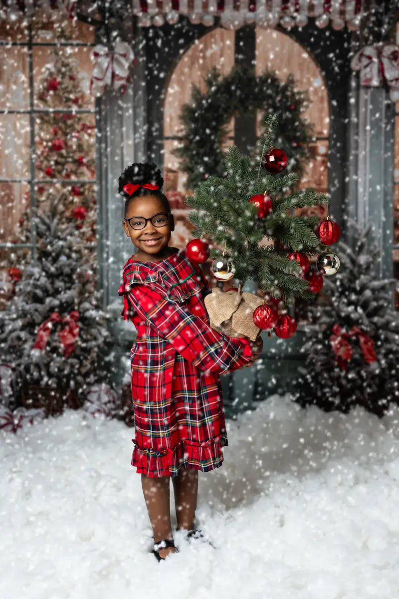 Kate Weihnachtsgeschenkladen im Schnee Fleece Hintergrund