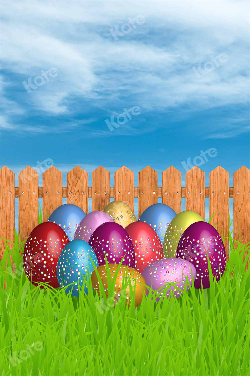 Kate Kombibackdrop Ostern Ostereier  Blauer Himmel Hintergrund - Kate Backdrop.de