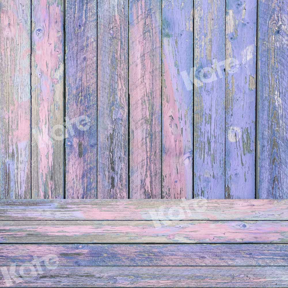 Kate Kombibackdrop blau rosa Retro  Holz  Hintergrund - Kate Backdrop.de