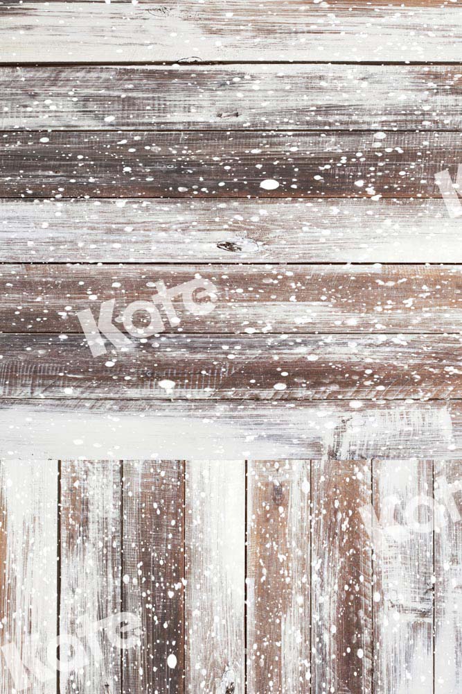 Kate Kombibackdrop weiß braun Winter  Holz  Hintergrund - Kate Backdrop.de