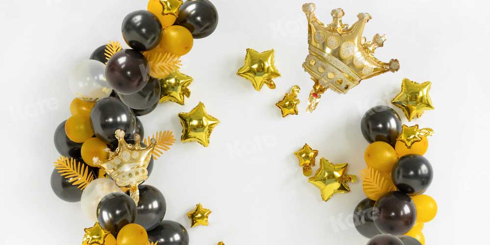 Kate Cake Smash Hintergrund Geburtstag Krone Schwarz Gold von Emetselch - Kate Backdrop.de