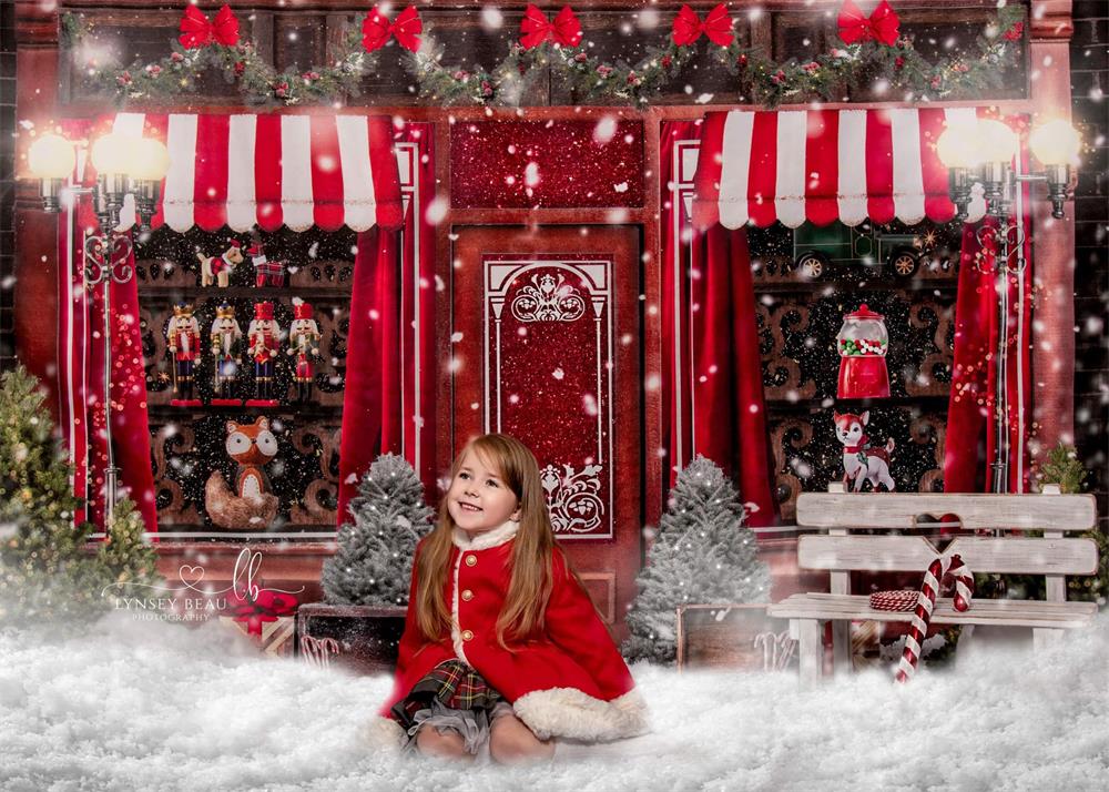 Kate Weihnachten Hintergrund Winter Vintage Süssigkeit Weihnachtsmann von Mini MakeBelieve - Kate Backdrop.de