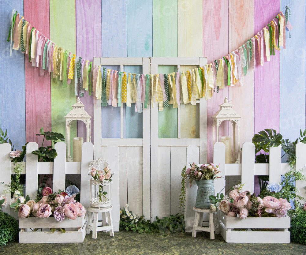 Kate Spring Garden Bunte Holzkulisse für Fotografie