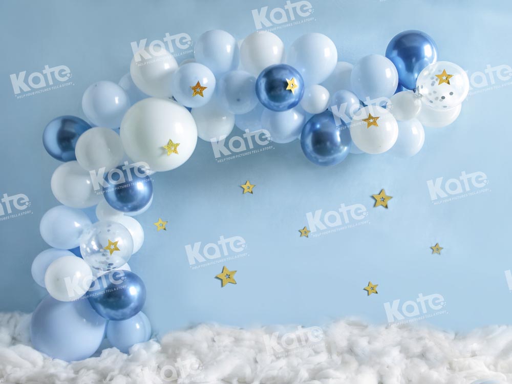 Kate Blaue Luftballons Geburtstag Party Hintergrundkulisse von Emetselch