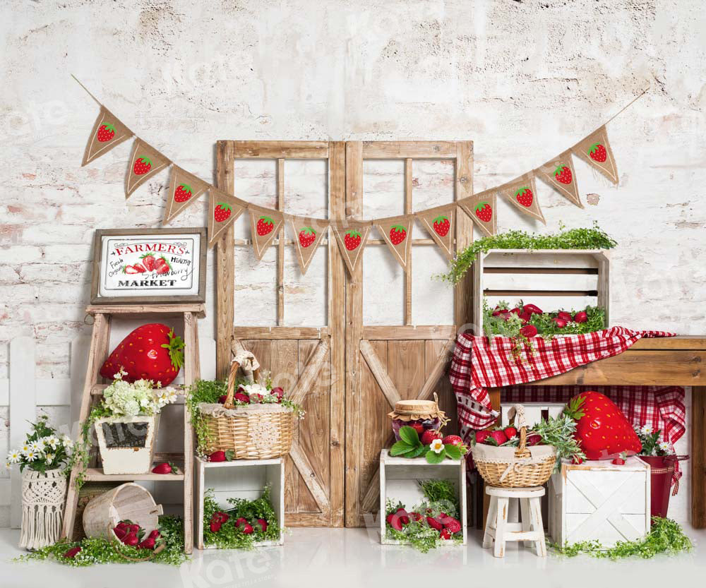 Kate Frühling/Sommer Erdbeermarkt Hintergrund von Emetselch