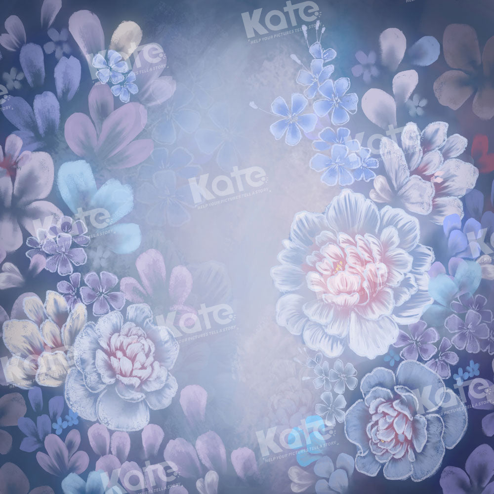 Kate Fine Art Floral Blauer Hintergrund von GQ