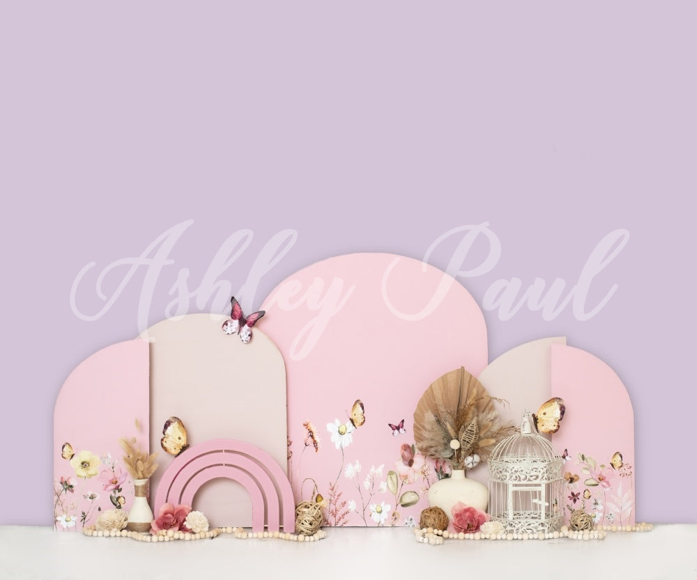 Kate Party Cake Smash Lila Hintergrundkulisse von Ashley Paul