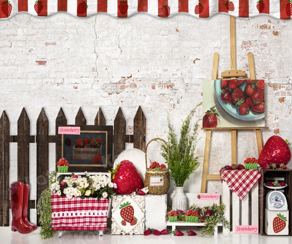 Kate Spring Strawberry Farm Shop Hintergrund für Fotografie