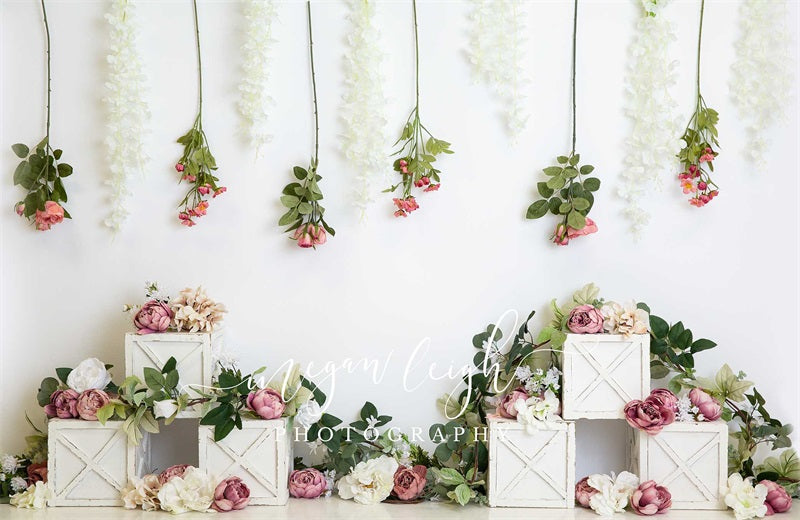 Kate Blush Boho Floral Boxes Hintergrund