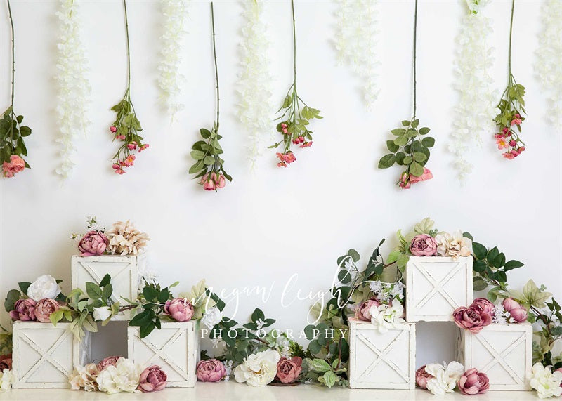 Kate Blush Boho Floral Boxes Hintergrund