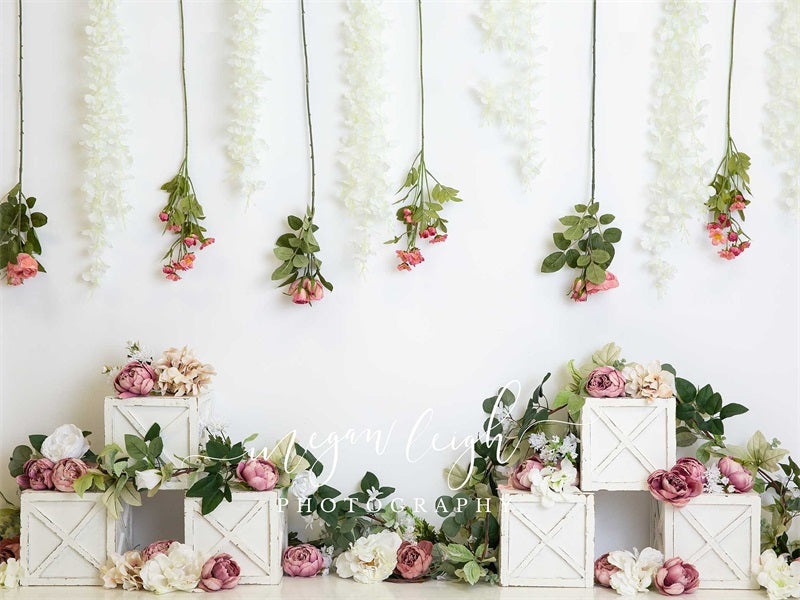 Kate Blush Boho Floral Boxes Hintergrund