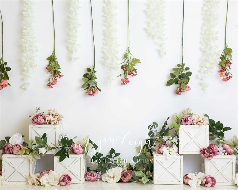 Kate Blush Boho Floral Boxes Hintergrund