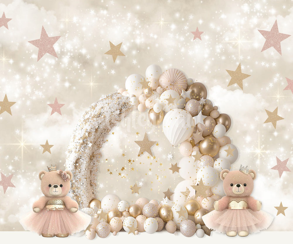 Kate Teddy Bier Prinzessin Ballonbogen Hintergrund von Ashley Paul