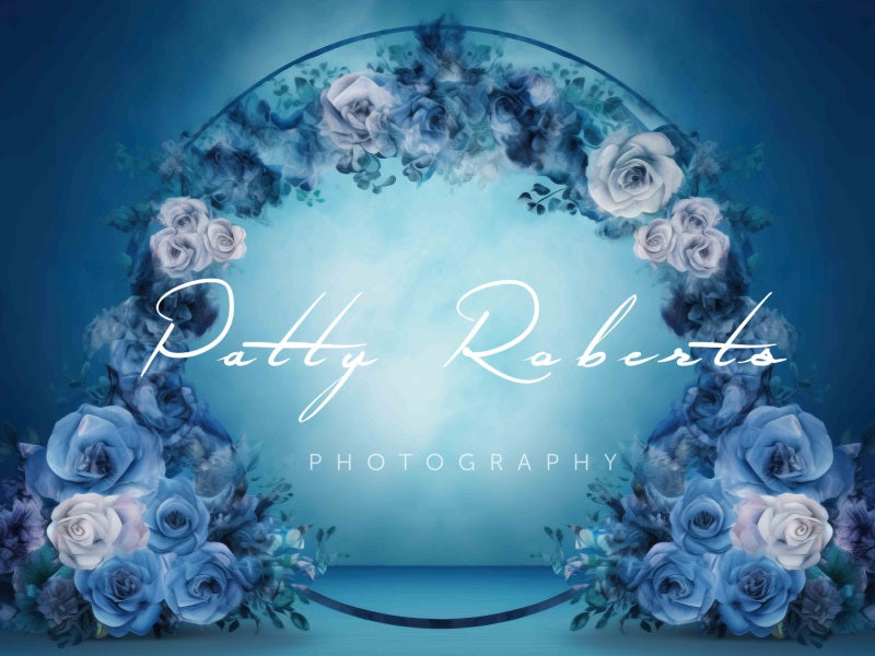 Kate Blau Aquarell Blume Schleife Hintergrund von Patty Roberts