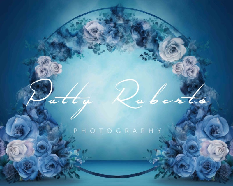 Kate Blau Aquarell Blume Schleife Hintergrund von Patty Roberts