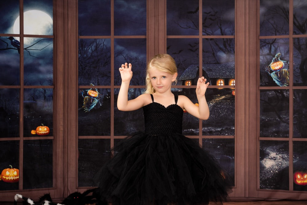 Kate Holz Fenster Halloween Hintergrund  von Chain Photography - Kate Backdrop.de