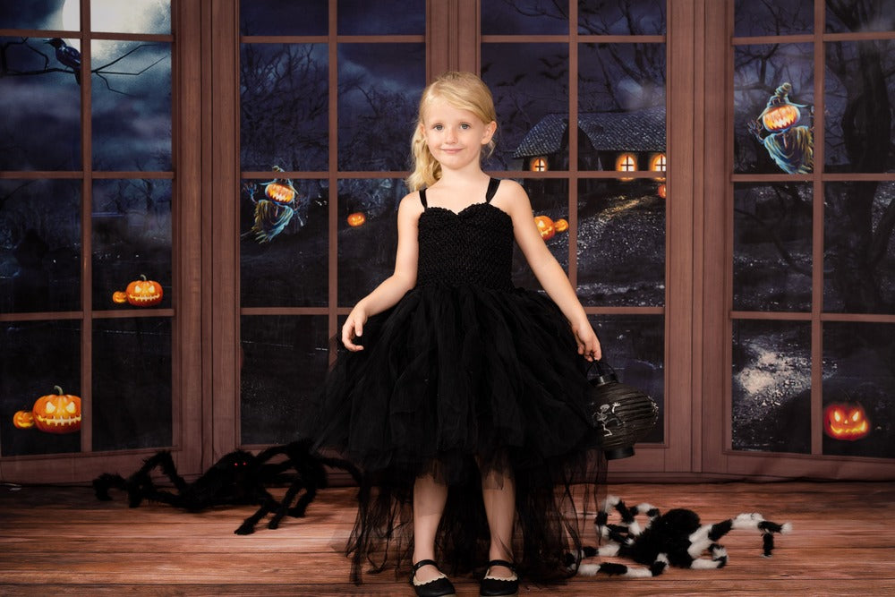 Kate Holz Fenster Halloween Hintergrund  von Chain Photography - Kate Backdrop.de