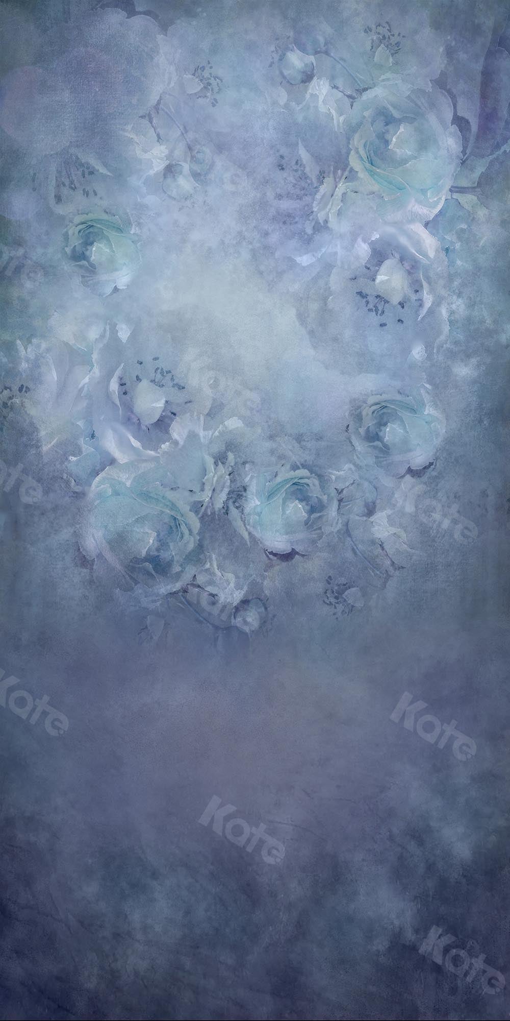 Kate Fine Art Blumen Grau Blau Hintergrund Entworfen von Chain Photography - Kate Backdrop.de