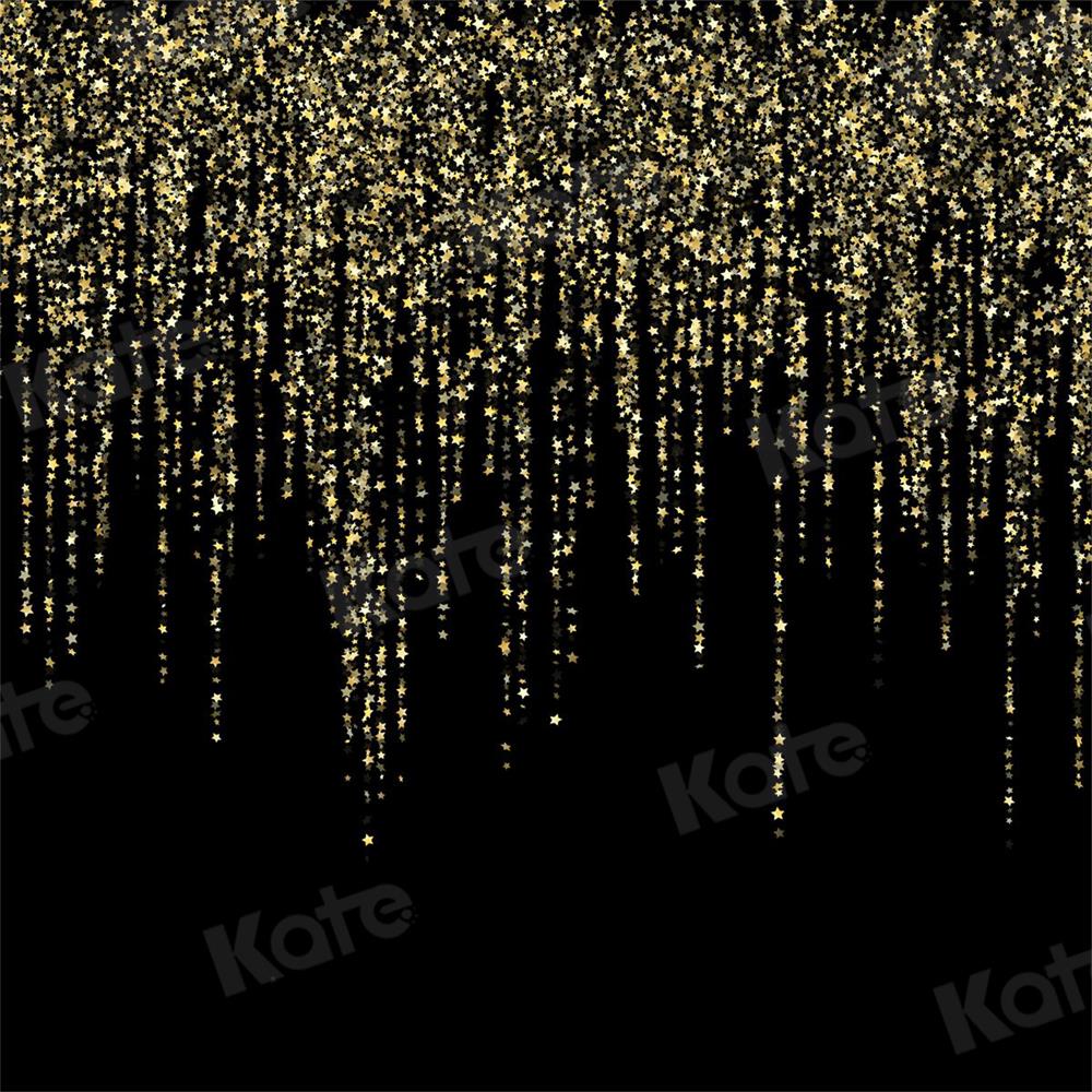 Kate Hintergrund schwarz Golden Sterne Party  für Fotografie - Kate Backdrop.de