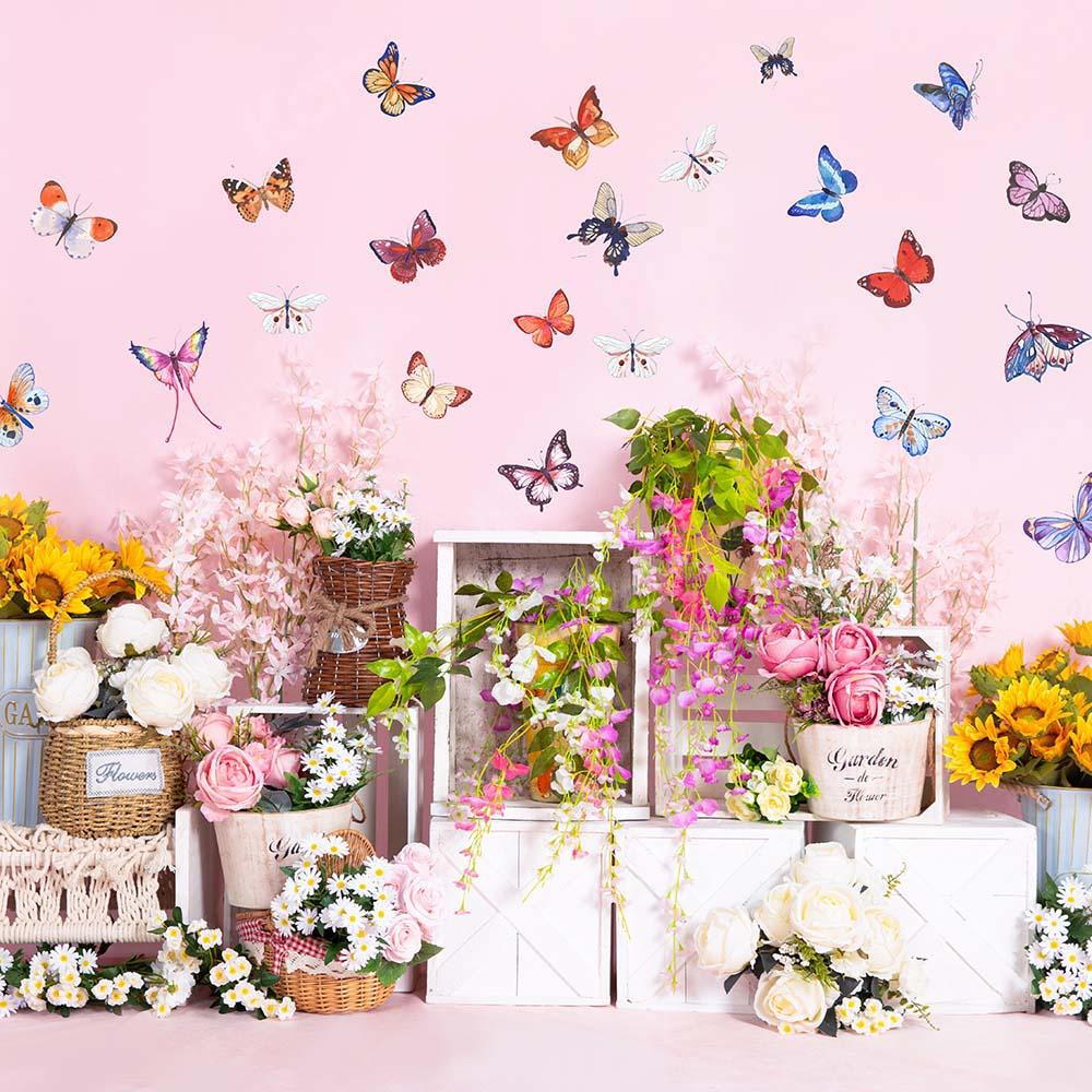 Kate Frühling Blumen Schmetterling Wand Hintergrund von Emetselch - Kate Backdrop.de