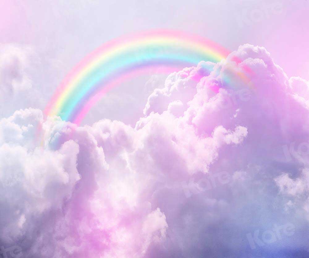 Mädchen Geburtstag Hintergrund Kate Wolke Regenbogen Himmel Neugeboren