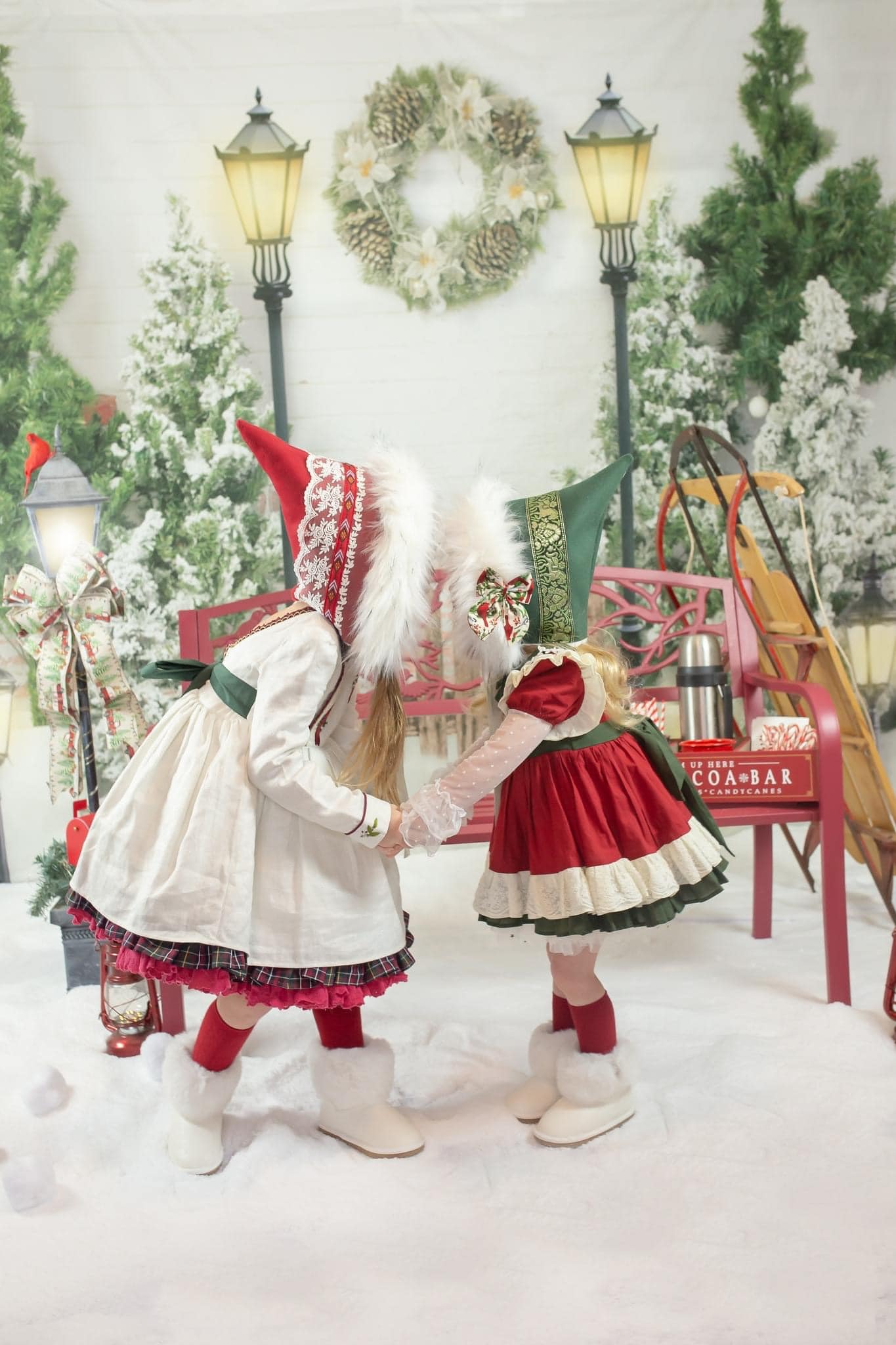 Kate Weihnachten Hintergrund Weihnachten Garten mit Lichtern Entworfen von Emetselch - Kate Backdrop.de